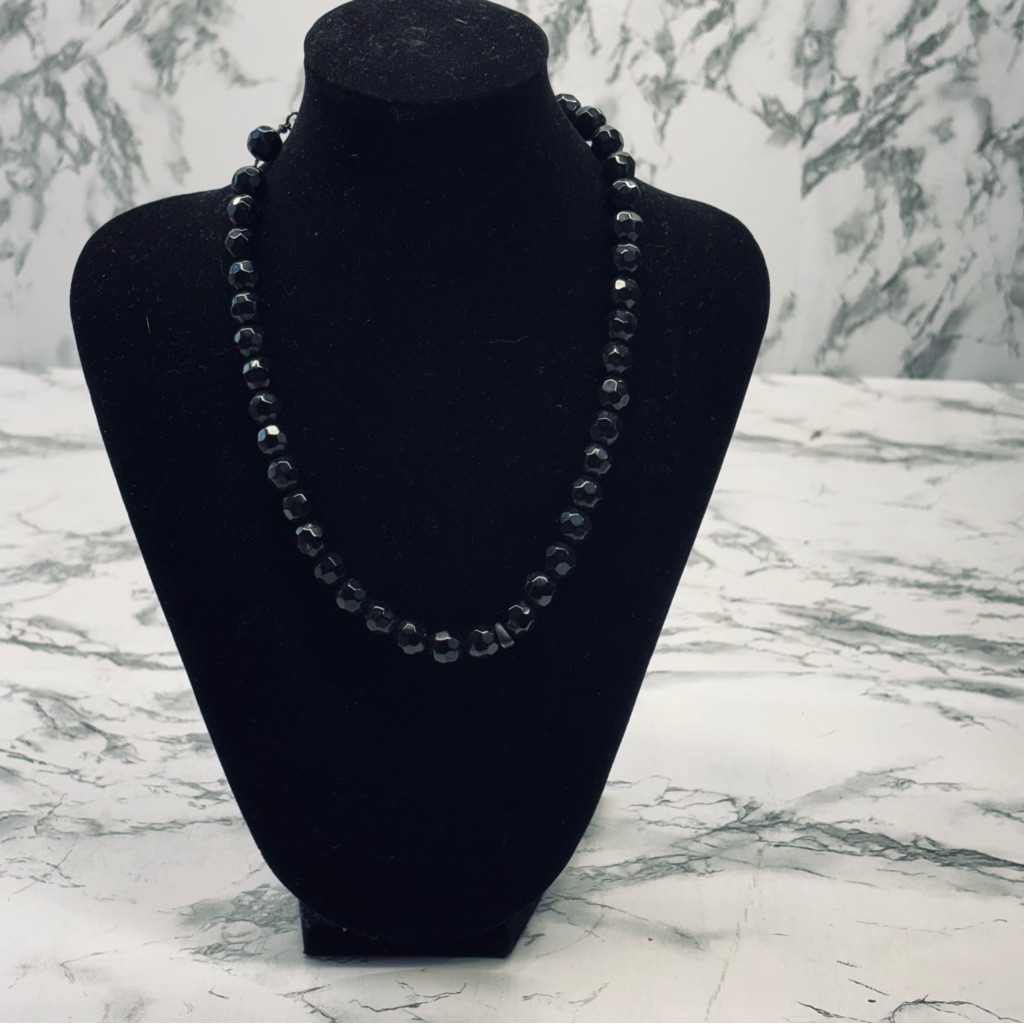 Ny Collection Classic Black Beaded Necklace